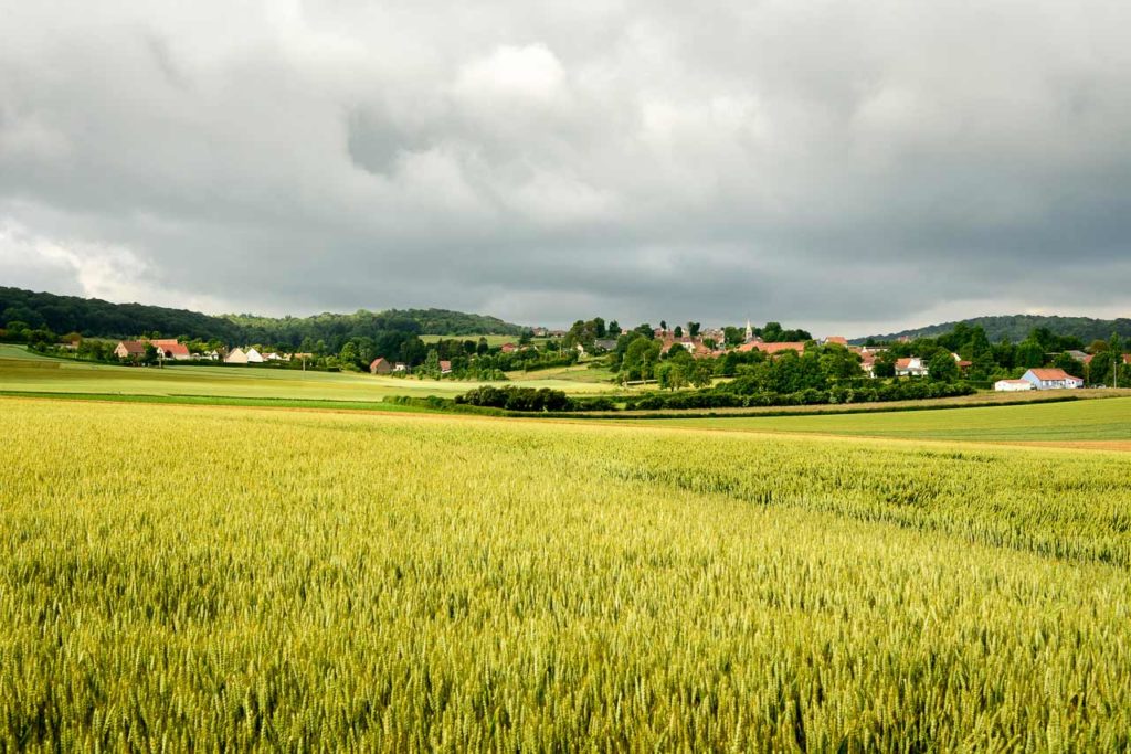 Typisch landschap tijdens de 4x4 route doorheen de streek van Trois pays (omgeving Rodelinghem)