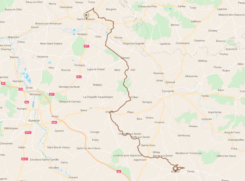 Roadbook voor 4x4's in de regio van Chablis en Noyers in Bourgondië