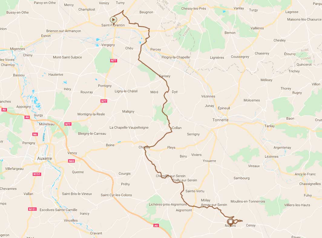Roadbook voor 4x4's in de regio van Chablis en Noyers in Bourgondië