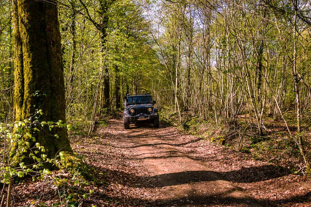 Het 4×4 roadbook gaat door het bos van Harricourt