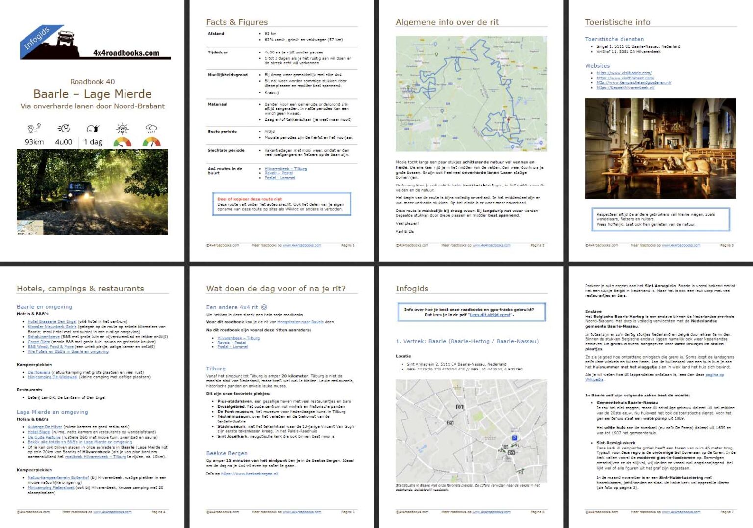 Voorbeeld infogids bij het 4×4 rijden van Baarle naar Lage Lierde