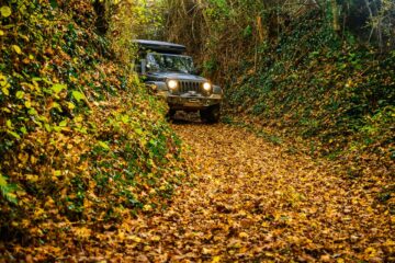 In de bossen tijdens ons 4x4 roadbook in de Loirevallei