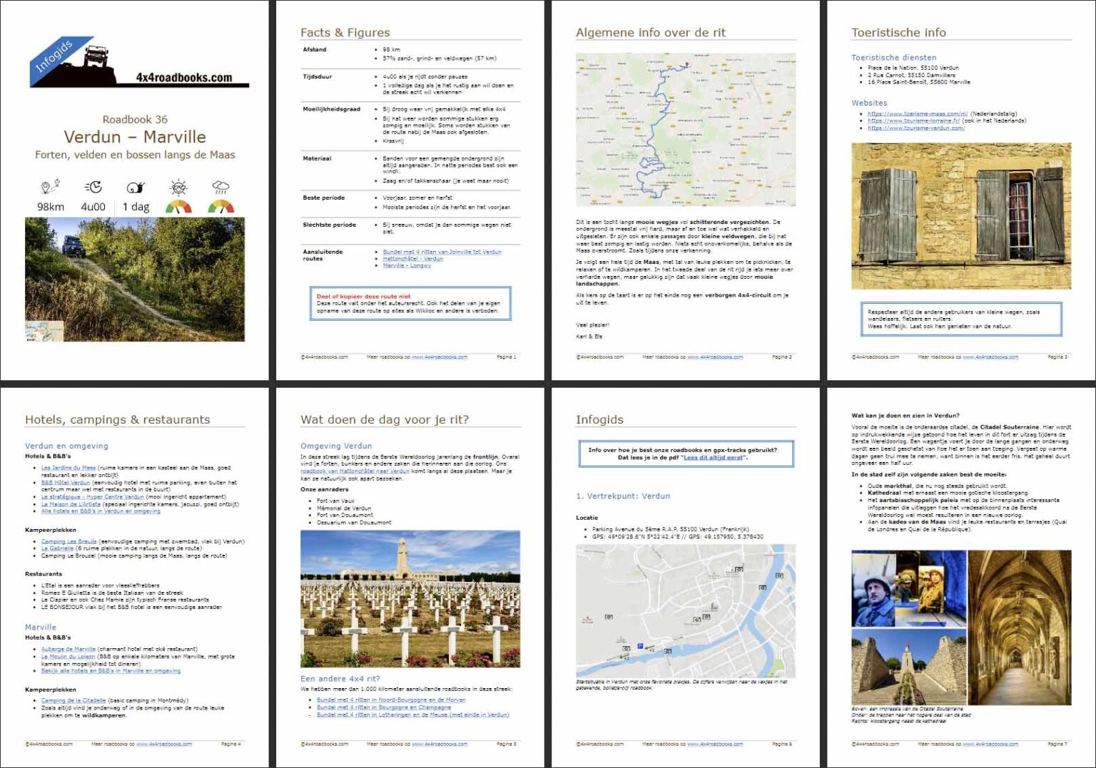 Voorbeeld van de infogidsen bij de 4×4 vakantie Verdun-Longwy-Montmédy