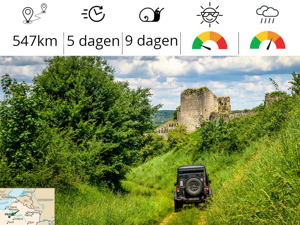 4x4 vakantie van Chartres naar de Loire