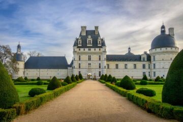 Kasteel van Valen&ccedil;ay tijdens het off-road rijden langs de kastelen van de Loire