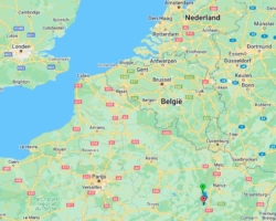 Situatie plan de 4×4 route van Vaucouleurs naar Neufchâteau Situatie plan de 4×4 route van Vaucouleurs naar Neufchâteau